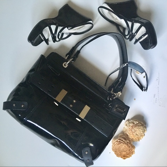 Charles David black patent leather handbag new! - Picture 2 of 15